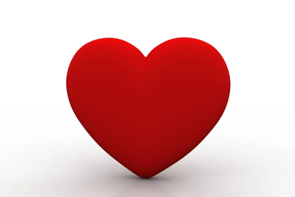 Červené Srdce Izolované Bílém Pozadí — Stock fotografie
