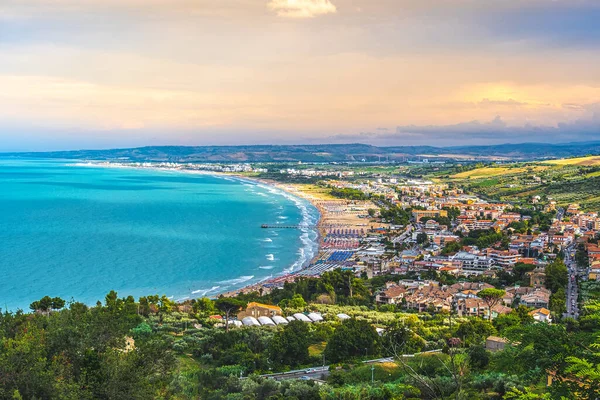 South Italy Sea Mediterranean Coast Sunset Vasto Marina Abruzzo Region — Stockfoto