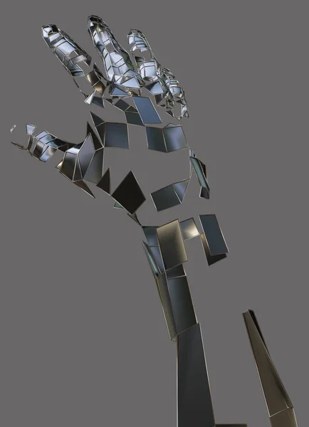 Abstrakcyjna Ręka Robota Metalowa Ręka — Zdjęcie stockowe