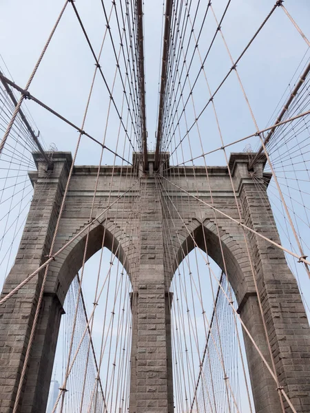 Brooklyn Bridge Nowy Jork Błękitne Niebo — Zdjęcie stockowe