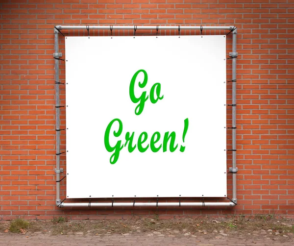 Large Message Written Wall Green — Stock Photo, Image