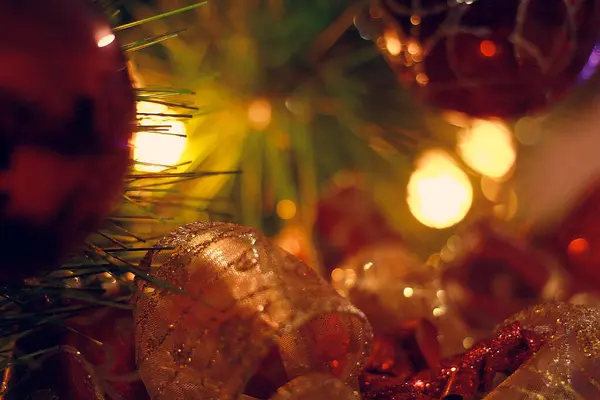 Primer Plano Año Nuevo Festivo Decoración Navidad Para Fondo — Foto de Stock
