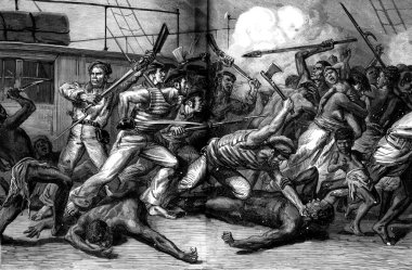 400 göçmen Malaga konvoyuna isyan ve katliam, eski model oyma.