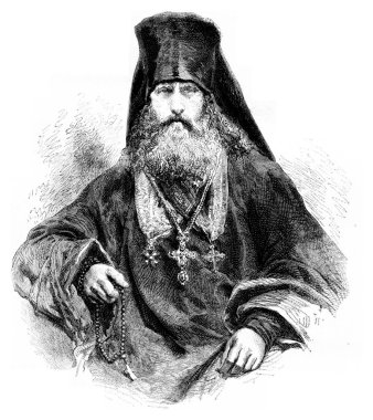 Feofan, Solovetsky manastırının Archimandrite 'si, eski model oymacılık.