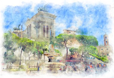 Piazza d 'Aracoeli, Anavatan Sunağı' nın manzarası
