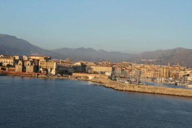 Palermo, İtalya - 29 Haziran 2016: Palermo Denizi manzarası