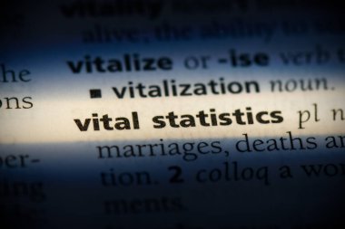 sözlükte vurgulanan hayati istatistik sözcüğü, görünümü kapat