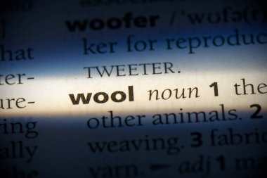 Sözlükte vurgulanan yün kelime, görünümü kapat