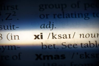 Sözlükte vurgulanmış xi sözcüğü, görünümü kapat