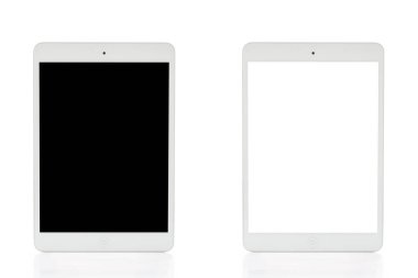 Beyaz tablet bilgisayar, renkli resimleme 