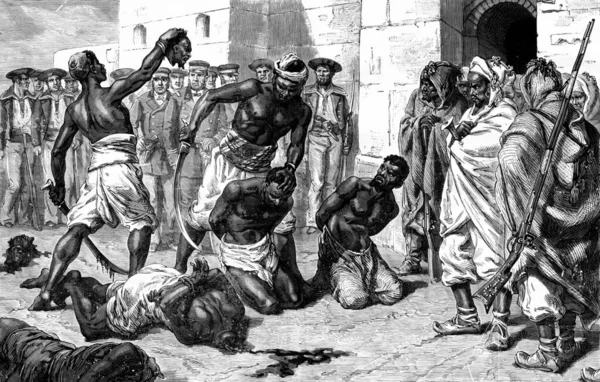 Drama African Side Minutes Justice Done Vintage Engraving — Stock Photo, Image