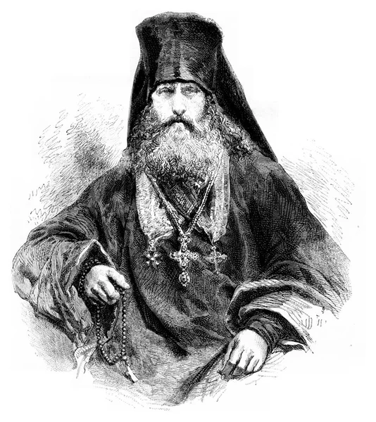 Feofan Archimandite Solovetsky修道院 ヴィンテージ彫刻 — ストック写真