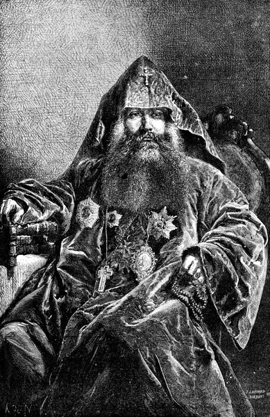 Patriarca Armenio Traakhichevan Cerca Del Mar Azov Grabado Vintage —  Fotos de Stock