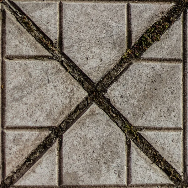 Una Vecchia Forma Quadrata Marciapiede Pavimentazione Pietra Colore Grigio — Foto Stock