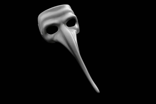 코가있는 마스크는 검은색 배경에 고립됩니다 — 스톡 사진