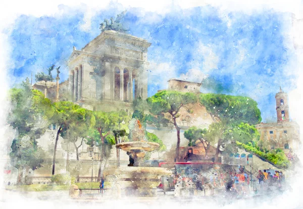 Piazza Aracoeli View Altar Fatherland — Stock Photo, Image