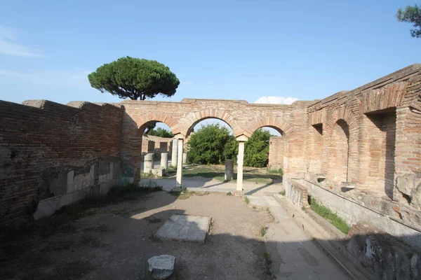 Rzym Włochy Sierpnia 2019 Stanowisko Archeologiczne Ostia Antica — Zdjęcie stockowe
