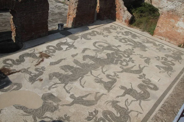 Roma Talya Ağustos 2019 Ostia Antica Arkeolojik Alanı — Stok fotoğraf