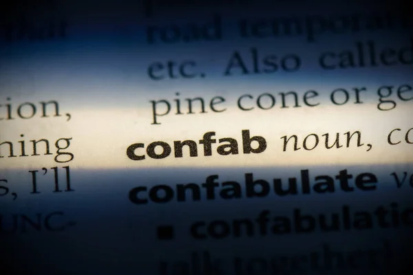 Confab Word Shighted Dictionary Close View — стоковое фото