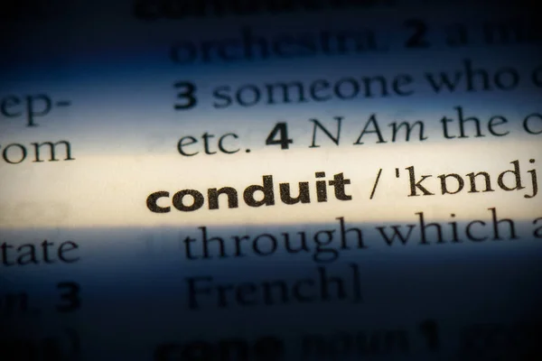 Conduit Word Highlights Dictionary Close View — стоковое фото