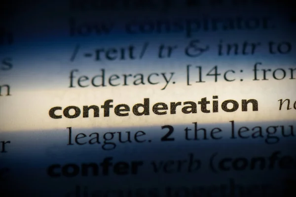 Sözlükte Vurgulanan Konfederasyon Kelimesi Görünümü Kapat — Stok fotoğraf