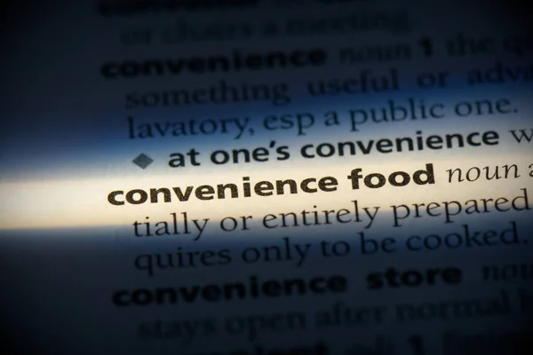 Convenience Food Word Highlighted Dictionary Close View — Stock Photo, Image