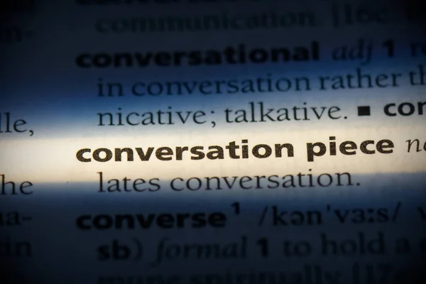 Conversatie Stuk Woord Gemarkeerd Woordenboek Close Bekijken — Stockfoto