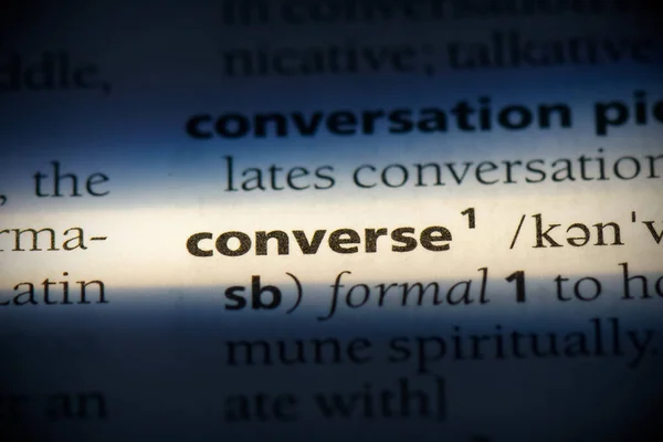 Conversar Palavra Destacado Dicionário Close View — Fotografia de Stock