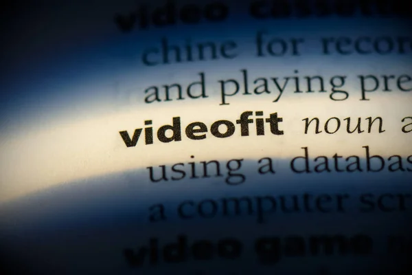 Videofit Slovo Zvýrazněno Slovníkem Zavřít Pohled — Stock fotografie