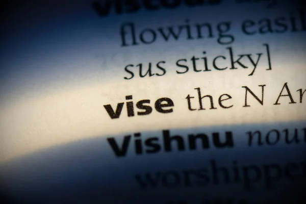 Vise Word Highlighted Dictionary Close View — Stock Photo, Image
