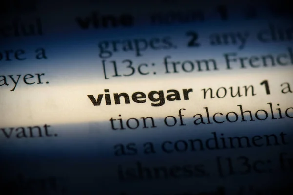 Vinegar Word Highlighted Dictionary Close View — Stock Photo, Image