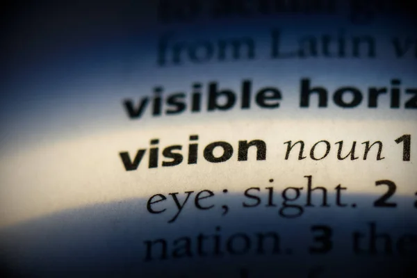 Vision Wort Hervorgehoben Wörterbuch Nahsicht — Stockfoto