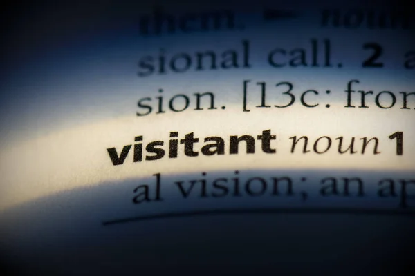 Visitant Word Highlighted Dictionary Close View — Stock Photo, Image