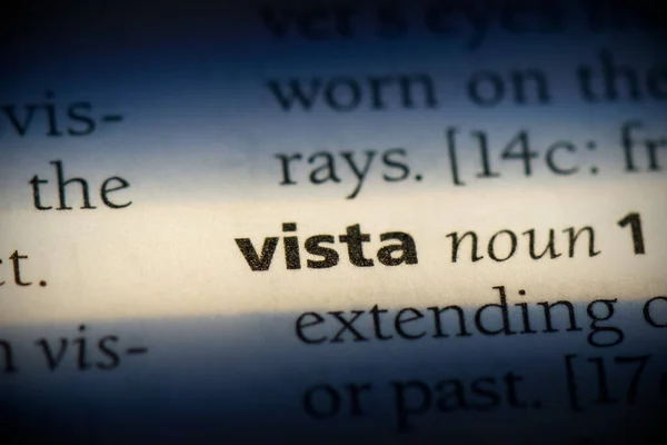 Vista Word Destaque Dicionário Close View — Fotografia de Stock