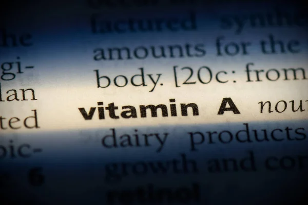 Vitamin Ord Fremhævet Ordbog Nærbillede - Stock-foto