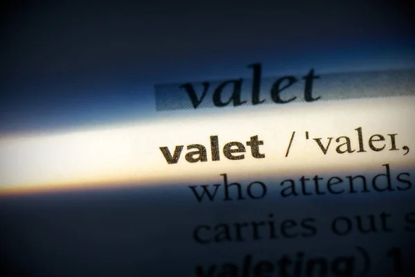 Valet Word Destaque Dicionário Close View — Fotografia de Stock