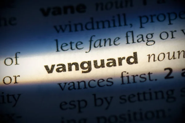 Vanguard Word Highlighted Dictionary Close View — Stock Photo, Image
