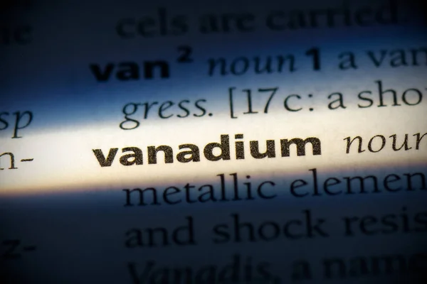 Sözlükte Vurgulanmış Vanadyum Sözcük Görünümü Kapat — Stok fotoğraf