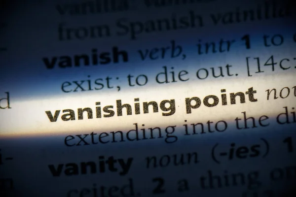 Vanishing Point Word Highlighted Dictionary Close View — Stock Photo, Image