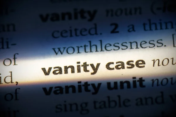 Vanity Case Word Resaltado Diccionario Vista Cerca —  Fotos de Stock