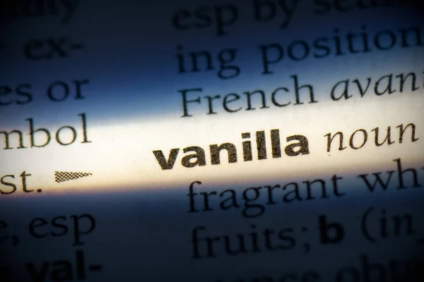 Sözlükte Vurgulanmış Vanilyalı Kelime Görünümü Kapat — Stok fotoğraf