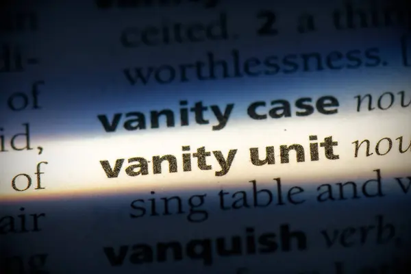 Vanity Unit Word Highlighted Dictionary Close View — Stock Photo, Image