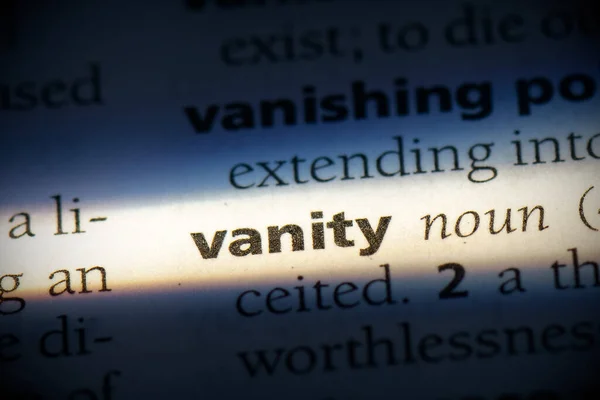 Vanity Word Highlighted Dictionary Close View — Stock Photo, Image