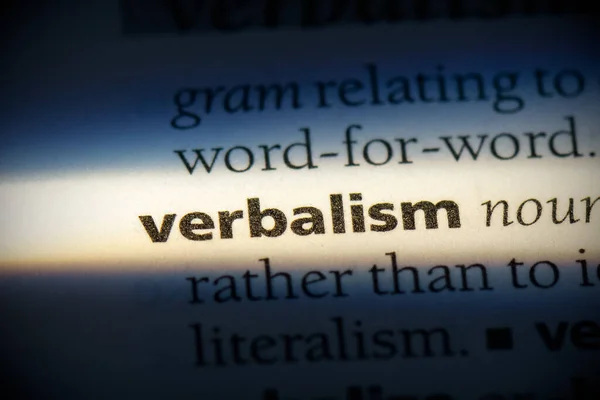 Verbalism Word Kiemelve Szótárban Közelkép Nézet — Stock Fotó