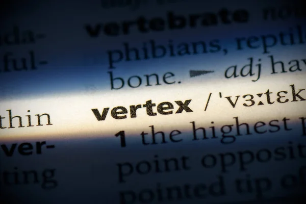 Vertex Word Highlighted Dictionary Close View — Stock Photo, Image