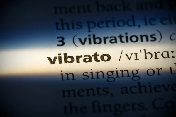 Vibrato Słowo Podświetlone Słowniku Widok Bliska — Zdjęcie stockowe