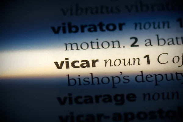 Слово Vicar Выделенное Словаре Крупным Планом — стоковое фото