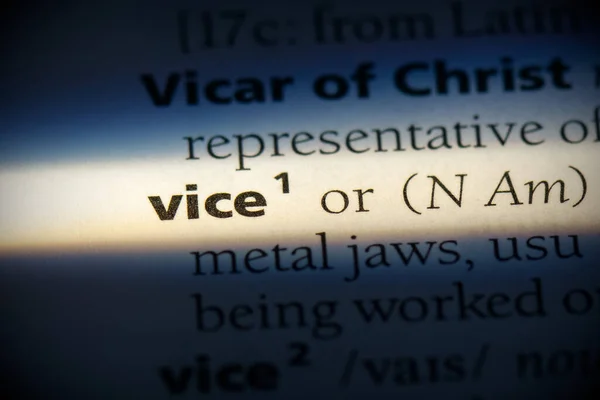 Слово Vice Выделенное Словаре Крупным Планом — стоковое фото