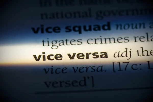 Vice Versa Woord Gemarkeerd Woordenboek Van Dichtbij Bekijken — Stockfoto