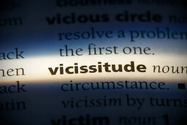 Vicissitude Word Highlighted Dictionary Close View — Stock Photo, Image